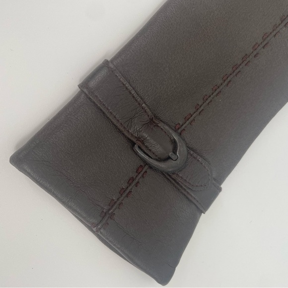 Vintage Brown Leather Gloves Thicker Material Fall / Winter Accessory - Picture 5 of 12